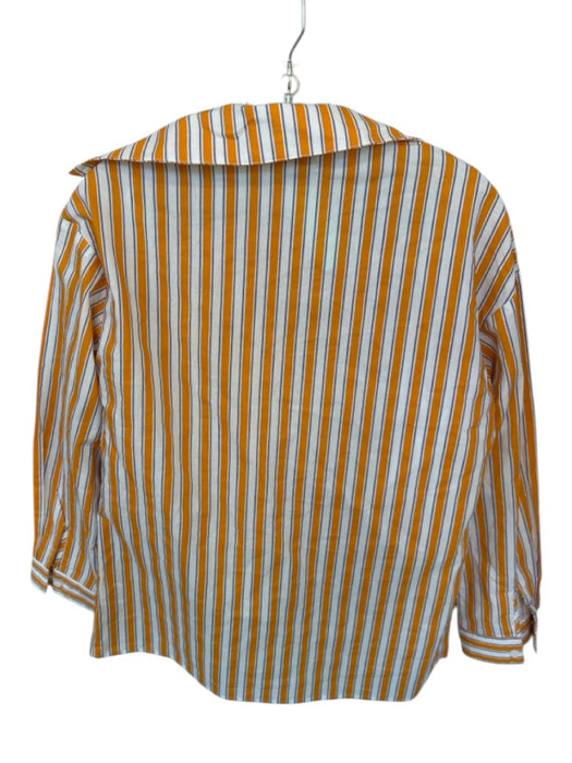 Azura Size S Orange & Blue Cotton Long Sleeve Bralette Striped Short Set Orange & Blue / S