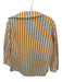 Azura Size S Orange & Blue Cotton Long Sleeve Bralette Striped Short Set Orange & Blue / S