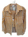 Azura Size S Orange & Blue Cotton Long Sleeve Bralette Striped Short Set Orange & Blue / S