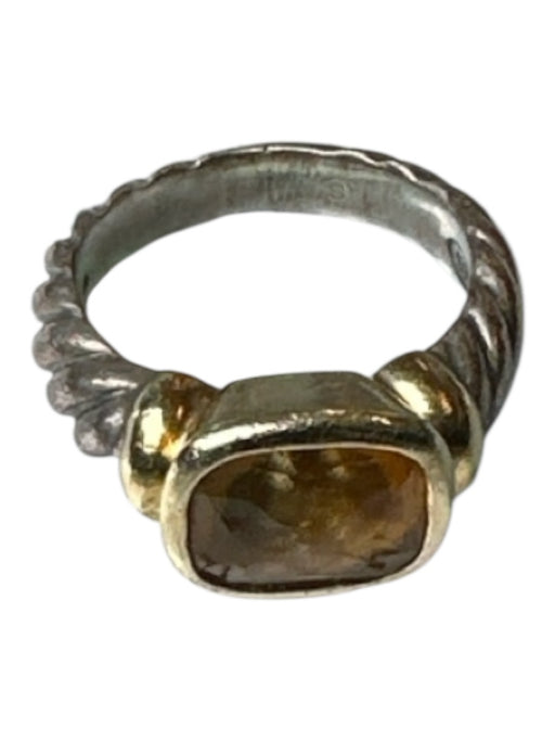 David Yurman Silver & Yellow Sterling Silver Gold Accents center stone Ring Silver & Yellow