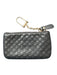 Gucci Black & Gold Leather Guccissima Zip Close Keychain Wallets Black & Gold
