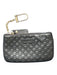 Gucci Black & Gold Leather Guccissima Zip Close Keychain Wallets Black & Gold