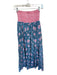 Fancy Size S Pink & blue Cotton Tie Straps Botanical Striped Maxi Dress Pink & blue / S