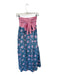 Fancy Size S Pink & blue Cotton Tie Straps Botanical Striped Maxi Dress Pink & blue / S
