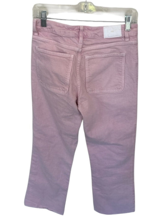 Zara Size 4 Pink Front Pocket Raw Hem Straight Leg Jeans Pink / 4
