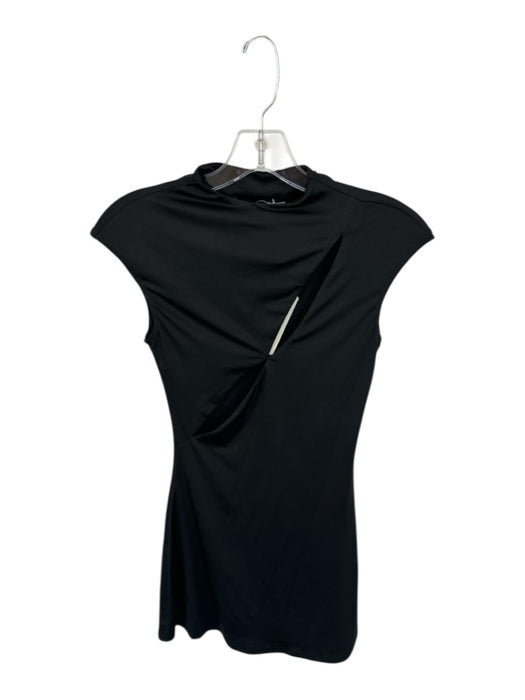 Peppermayo Size 2 Black Cut Outs High Neck Mini Cap Sleeve Dress Black / 2