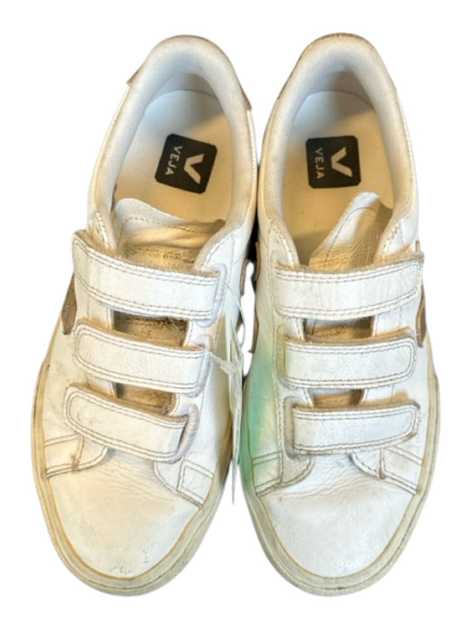 Veja Shoe Size 6.5 White & Rose Gold Leather Velcro Athletic Sneakers White & Rose Gold / 6.5