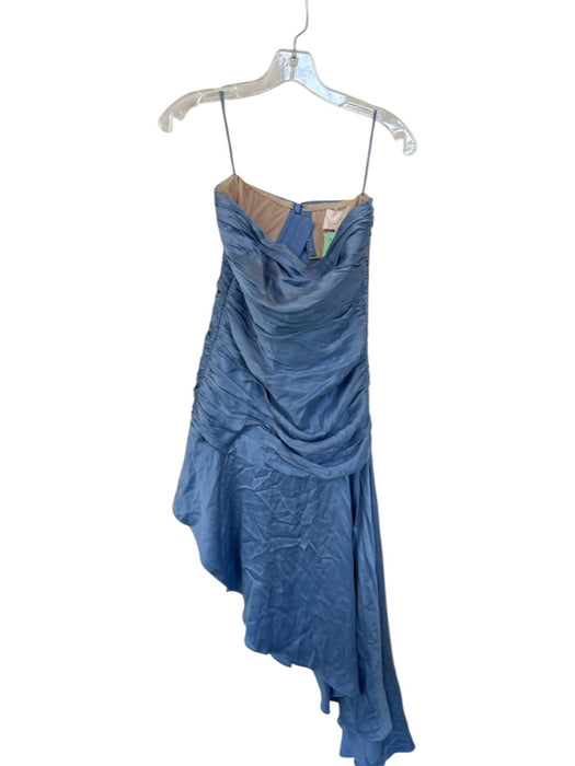 Cinq a Sept Size 2 Periwinkle Silk Sleeveless Built in Bra Asymetrical Gown Periwinkle / 2