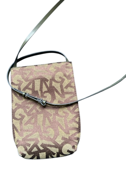 Ganni Brown & Red Canvas Logo Crossbody Bag Brown & Red / XS