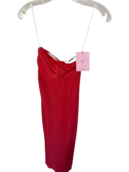 Hello Molly Size 4 Red Polyester Strapless Acordian Pleated Underwire Gown Red / 4