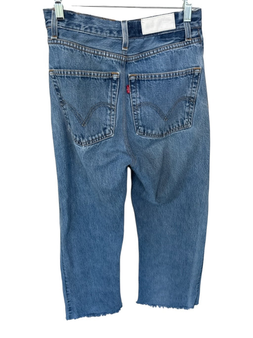 Levis Size Est 25 Med Wash Raw Hem Wide Leg Jeans Med Wash / Est 25