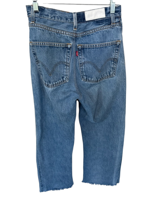 Levis Size Est 25 Med Wash Raw Hem Wide Leg Jeans Med Wash / Est 25