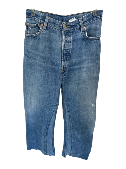 Levis Size Est 25 Med Wash Raw Hem Wide Leg Jeans Med Wash / Est 25