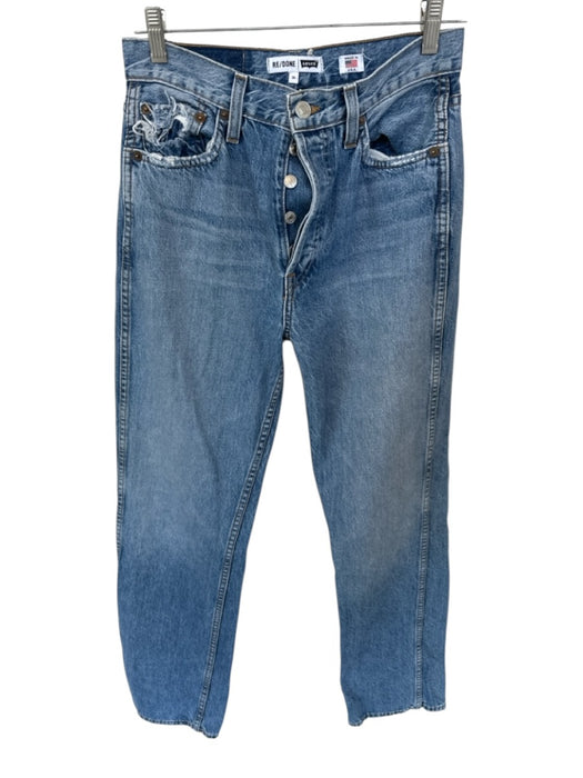 Levis Size 26 Med Wash Pocket Detail Wide Leg Jeans Med Wash / 26