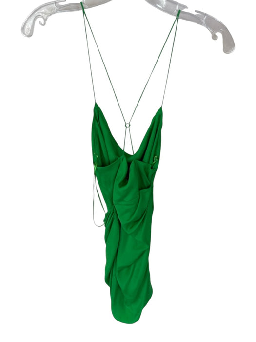 Gauge81 Size S Green Silk Cross Back Scrunch Detail Cowl Dress Green / S