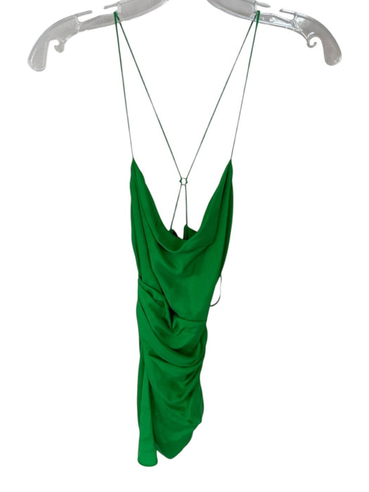 Gauge81 Size S Green Silk Cross Back Scrunch Detail Cowl Dress Green / S