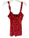 Realisation Size M Red Silk Floral Ruffle Straps Mini Dress Red / M