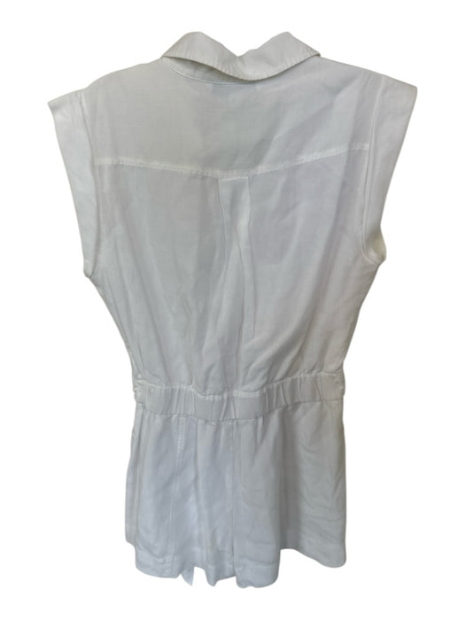 Intermix Size 4 White Button Up Collar Tie Romper White / 4