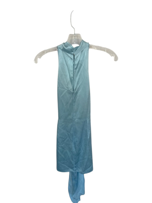 Amanda Uprichard Size S Blue Silk Tie high neck Mini Dress Blue / S