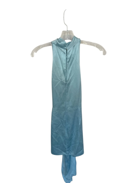 Amanda Uprichard Size S Blue Silk Tie high neck Mini Dress Blue / S