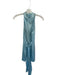Amanda Uprichard Size S Blue Silk Tie high neck Mini Dress Blue / S