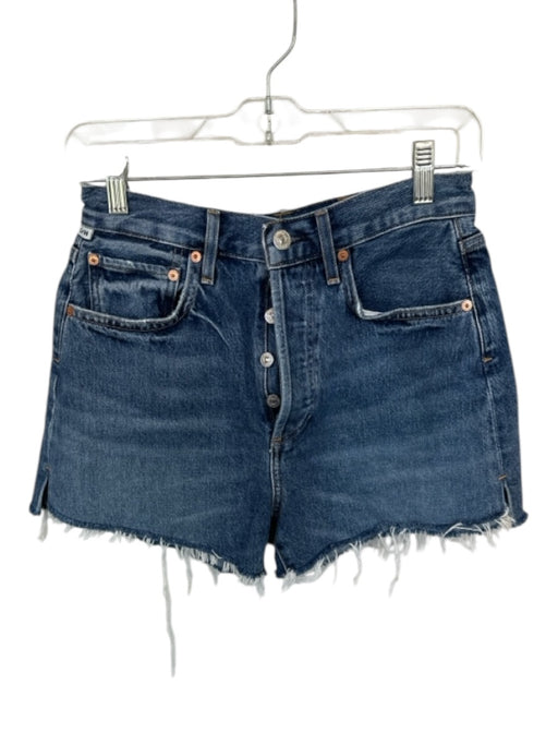 Citizens of Humanity Size 26 Med Dark Wash Cotton High Waist Button Fly Shorts Med Dark Wash / 26
