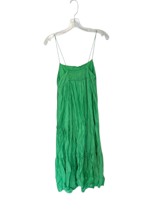 MNG Size 4 Green Cotton Spaghetti Strap Empire Waist Maxi Dress Green / 4