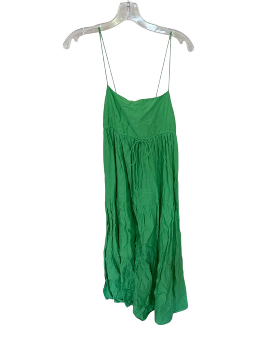 MNG Size 4 Green Cotton Spaghetti Strap Empire Waist Maxi Dress Green / 4
