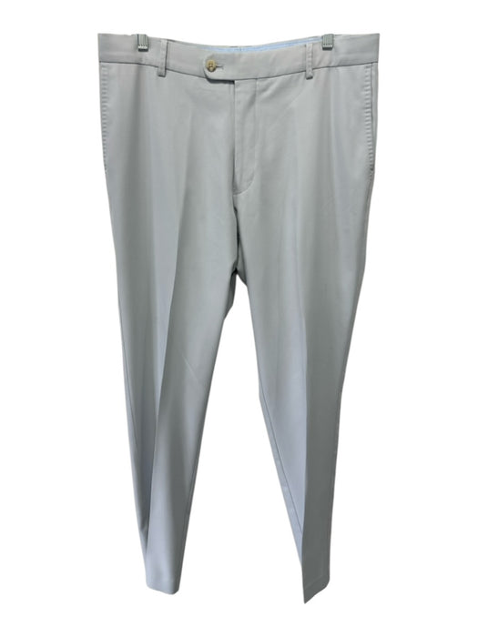 Peter Millar Size Est 35 Light Beige Polyester Solid Zip Fly Men's Pants Light Beige / Est 35