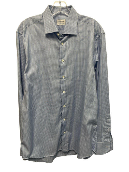 Stenstroms Size 16.5 Blue & White Cotton Plaid Button Up Men's Long Sleeve Shirt Blue & White / 16.5