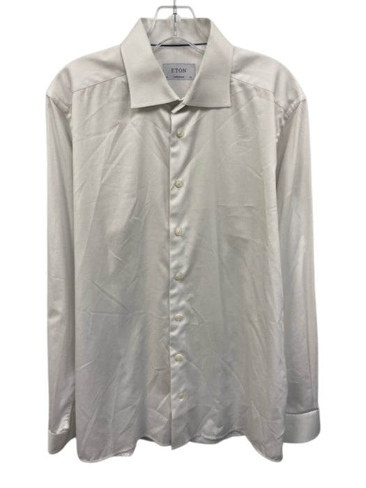 Eton Size 16.5 White Cotton Solid Button Up Spread Collar Long Sleeve Shirt White / 16.5