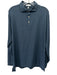 Peter Millar Size L Blue & Green Polyester Striped Polo Men's Long Sleeve Shirt Blue & Green / L