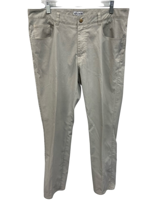 Peter Millar Size 36 Beige Synthetic Solid Athletic Khakis Men's Pants Beige / 36