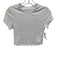 Alo Size S White Polyester Cap Sleeve Cropped Top White / S