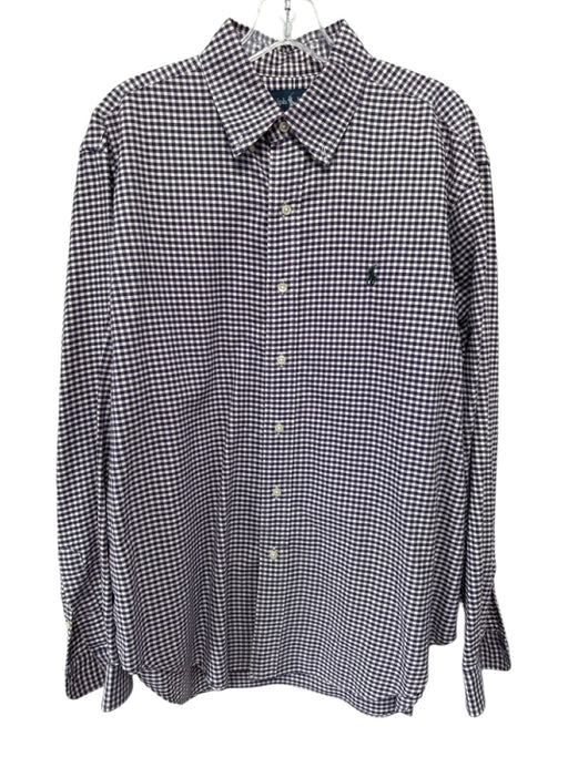 Ralph Lauren Size L Purple & White Cotton Plaid Button Down Long Sleeve Shirt Purple & White / L