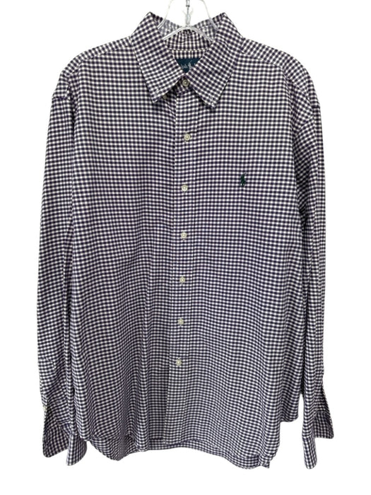 Ralph Lauren Size L Purple & White Cotton Plaid Button Down Long Sleeve Shirt Purple & White / L