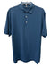 Peter Millar Size M Navy Blue Polyester Solid Polo Men's Short Sleeve Navy Blue / M