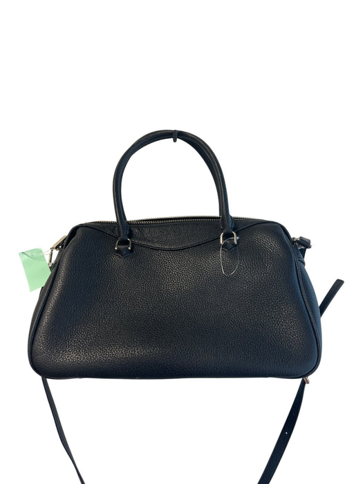 Kate Spade Black Pebble Leather Top Handles Detachable Strap Zip Close Bag Black / M