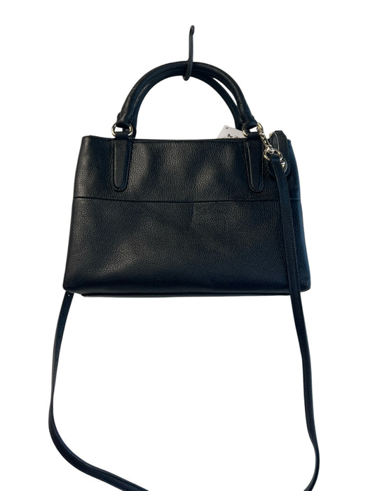 Coach Black Leather Gold hardware Top Handles Detachable Crossbody Strap Bag Black / Small