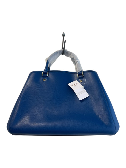Coach Blue Leather Gold hardware Clasp Closure Detachable Crossbody Strap Bag Blue / M