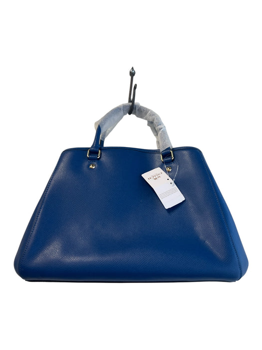 Coach Blue Leather Gold hardware Clasp Closure Detachable Crossbody Strap Bag Blue / M