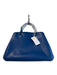 Coach Blue Leather Gold hardware Clasp Closure Detachable Crossbody Strap Bag Blue / M