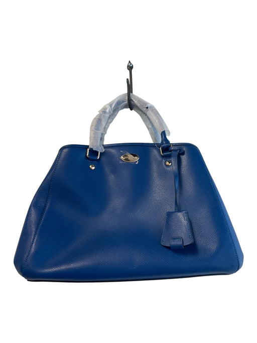 Coach Blue Leather Gold hardware Clasp Closure Detachable Crossbody Strap Bag Blue / M