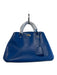 Coach Blue Leather Gold hardware Clasp Closure Detachable Crossbody Strap Bag Blue / M