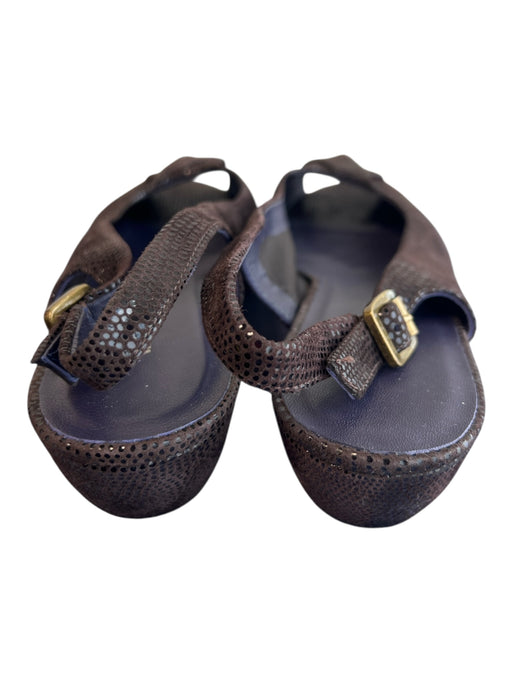 Vaneli Shoe Size 10.5 Espresso Brown Leather Peep Toe Fold Over Sling back Shoes Espresso Brown / 10.5