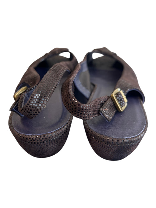 Vaneli Shoe Size 10.5 Espresso Brown Leather Peep Toe Fold Over Sling back Shoes Espresso Brown / 10.5
