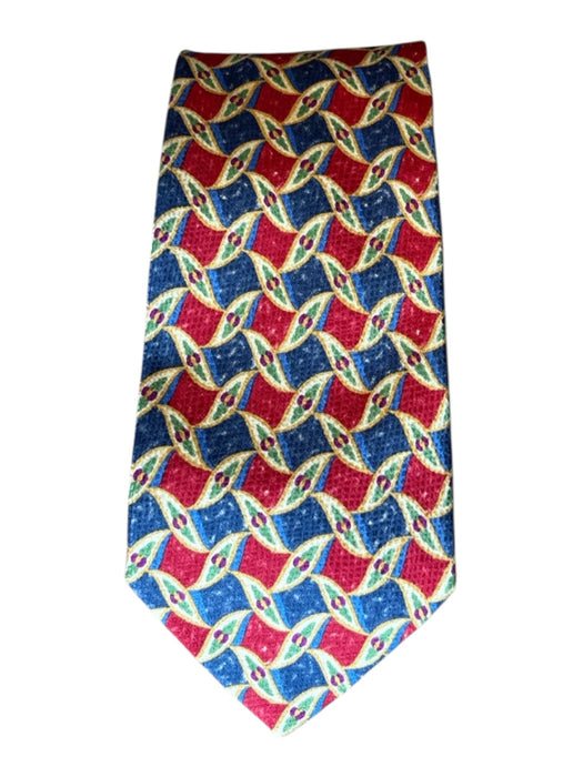 Zegna Blue & Multi Silk All Over Print Men's Tie Blue & Multi