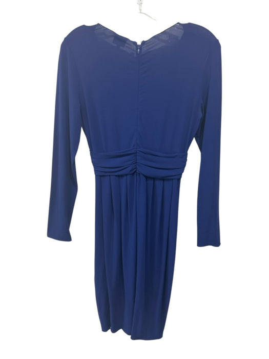 Armani Collezioni Size M Royal Blue Polyamide Blend Long Sleeve Draped Dress Royal Blue / M
