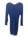 Armani Collezioni Size M Royal Blue Polyamide Blend Long Sleeve Draped Dress Royal Blue / M