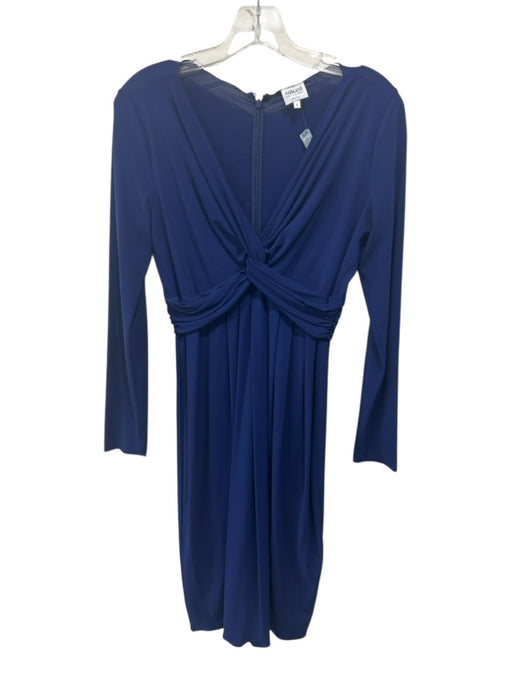 Armani Collezioni Size M Royal Blue Polyamide Blend Long Sleeve Draped Dress Royal Blue / M
